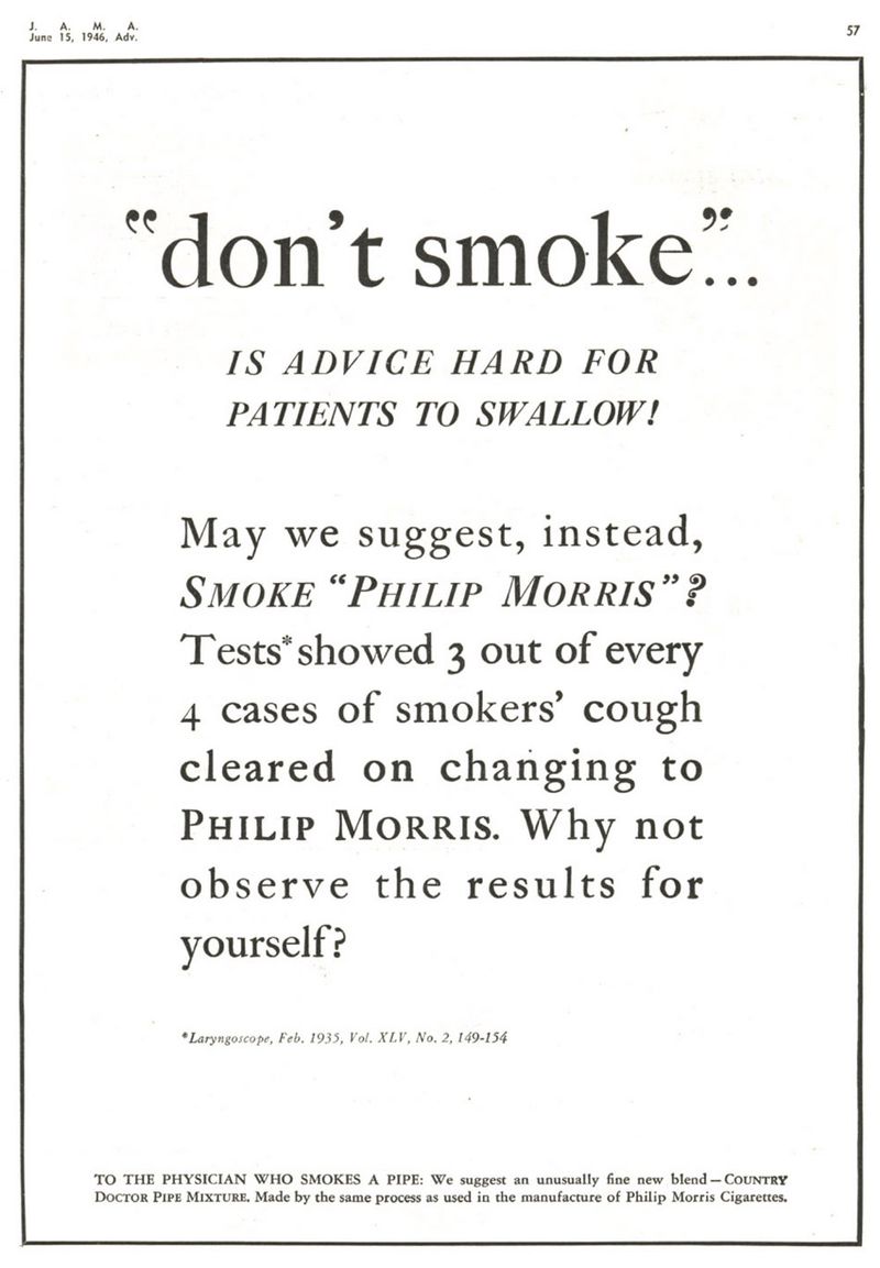 JAMA 1946 Dontsmoke hard to swallow