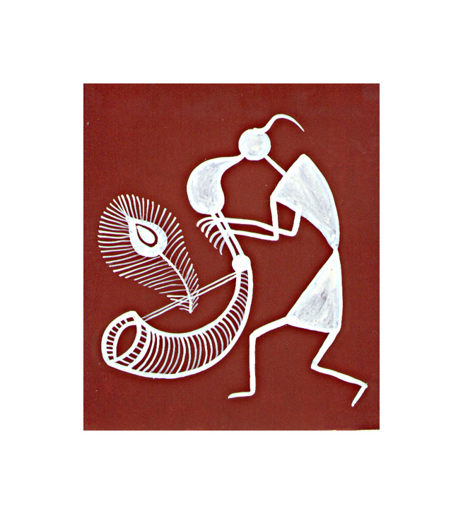 Shantaram Tumbada (art tribal Inde), acrylique sur papier, 1997