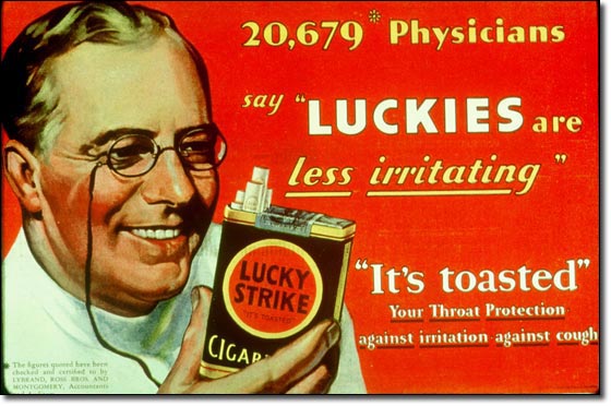 Medecin fumeur tabacologie Pub Lucky Strike