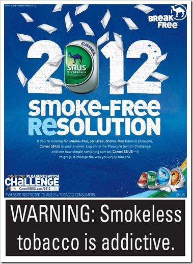 Camel SNUS Smoke-Free Resolution 2012