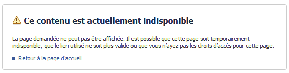 Contenu censure par Facebook