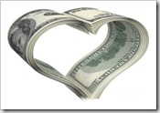 Money Heart argent au coeur
